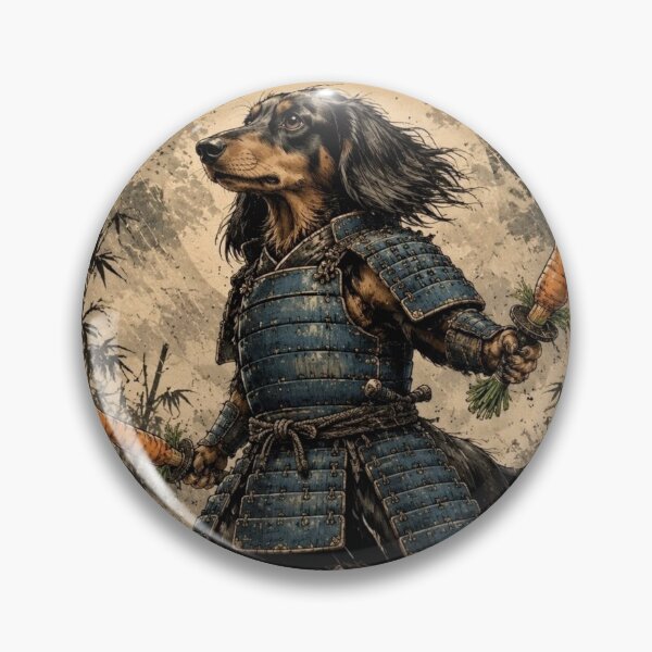 Item preview, Samurai Dachshund Ronin | Carrot Swords | Ukiyo-e Art in the Rain designed and sold by Natalia-Vlad.