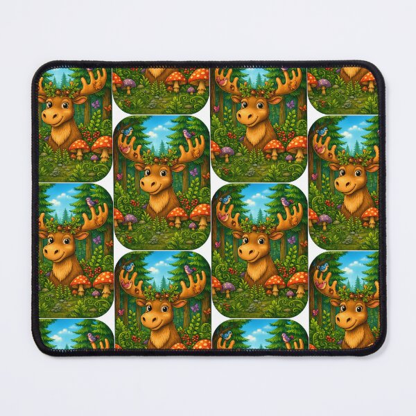 Item preview, Funny Forest Moose | Whimsical Woodland Nature Art designed and sold by Clothes With Smiling Animals Walt Gral.