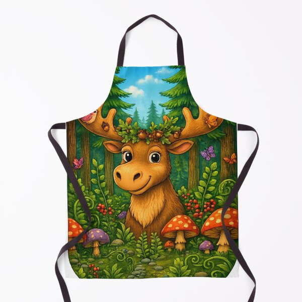 Item preview, Funny Forest Moose | Whimsical Woodland Nature Art designed and sold by Clothes With Smiling Animals Walt Gral.