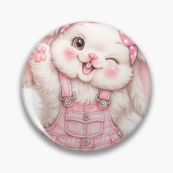 Item preview, Cute Bunny Pink Overalls Clipart designed and sold by ⭐ AURA STUDIO.