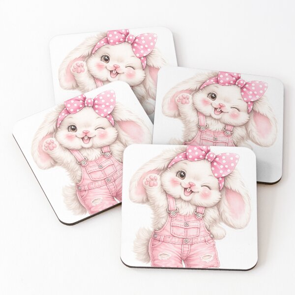 Item preview, Cute Bunny Pink Overalls Clipart designed and sold by ⭐ AURA STUDIO.