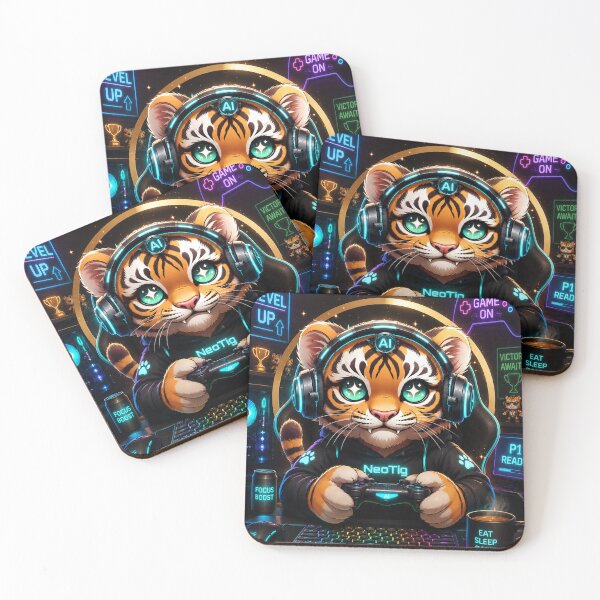 Item preview, NeoTig Kawaii AI Gaming Tiger Esports Champion P1 Ready designed and sold by NeoTigLuna.