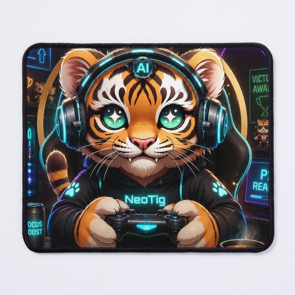 Item preview, NeoTig Kawaii AI Gaming Tiger Esports Champion P1 Ready designed and sold by NeoTigLuna.
