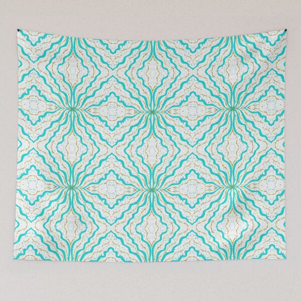 Item preview, Seafoam Green and Gold Glitter (faux effect) Ribbon Mandala  designed and sold by Saburkitty.