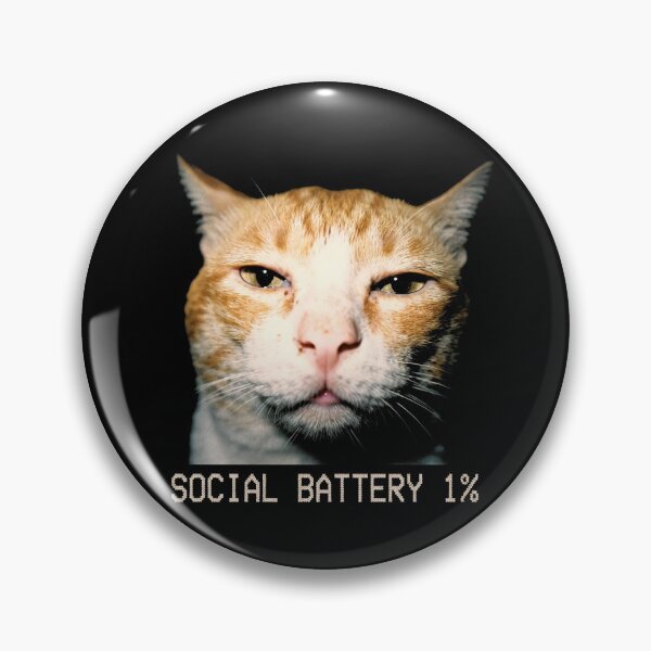 Item preview, Social Battery 1 Percent Funny Orange Cat Introvert designed and sold by Off-Road-Zone.