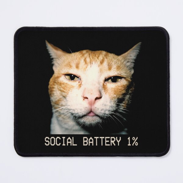 Item preview, Social Battery 1 Percent Funny Orange Cat Introvert designed and sold by Off-Road-Zone.