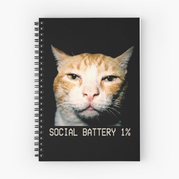 Item preview, Social Battery 1 Percent Funny Orange Cat Introvert designed and sold by Off-Road-Zone.