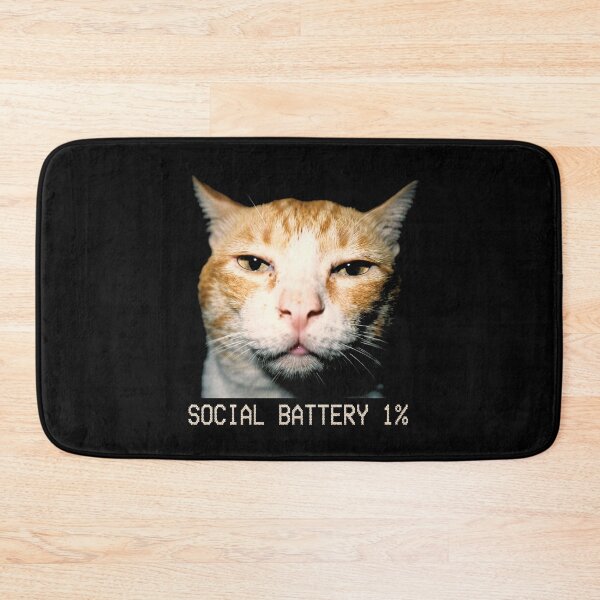 Item preview, Social Battery 1 Percent Funny Orange Cat Introvert designed and sold by Off-Road-Zone.