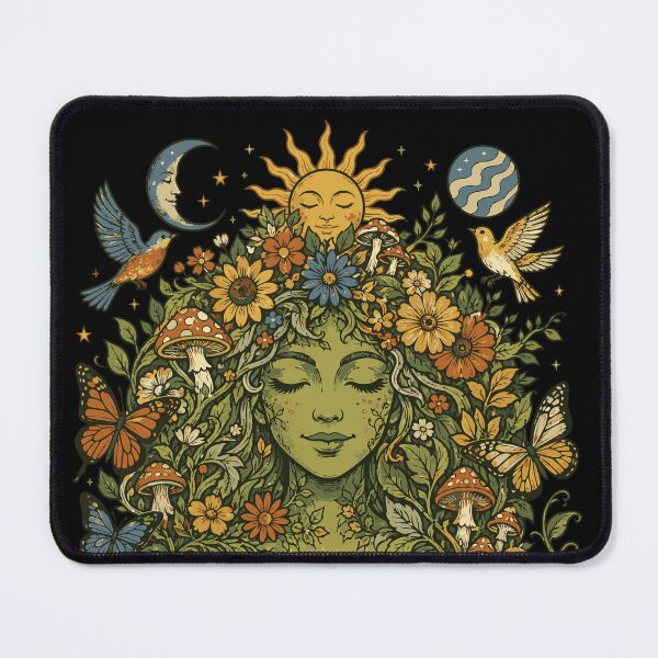Item preview, Mother Earth Cottagecore Boho Goddess Art designed and sold by Far Out Goods.