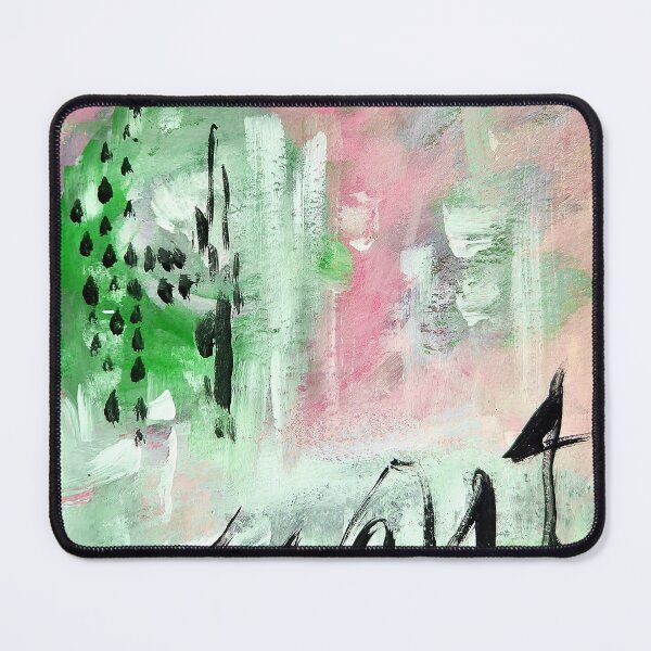 Item preview, Bloom & Script — Abstract Art Print — Pink Green Calligraphic Wall Decor designed and sold by ArtByShoonya.