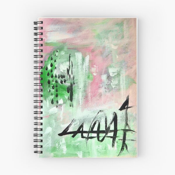Item preview, Bloom & Script — Abstract Art Print — Pink Green Calligraphic Wall Decor designed and sold by ArtByShoonya.