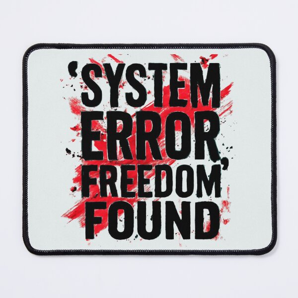 Item preview, System Error Freedom Found Minimalist Typography Neon Blue Design designed and sold by GoGreenlove.