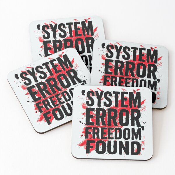 Item preview, System Error Freedom Found Minimalist Typography  Neon Blue Design designed and sold by GoGreenlove.