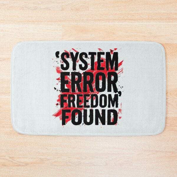 Item preview, System Error Freedom Found Minimalist Typography  Neon Blue Design designed and sold by GoGreenlove.