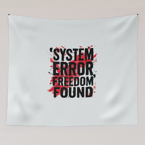 Item preview, System Error Freedom Found Minimalist Typography  Neon Blue Design designed and sold by GoGreenlove.