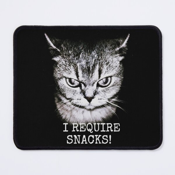 Item preview, I Require Snacks Angry Cat Funny Retro Meme designed and sold by Off-Road-Zone.