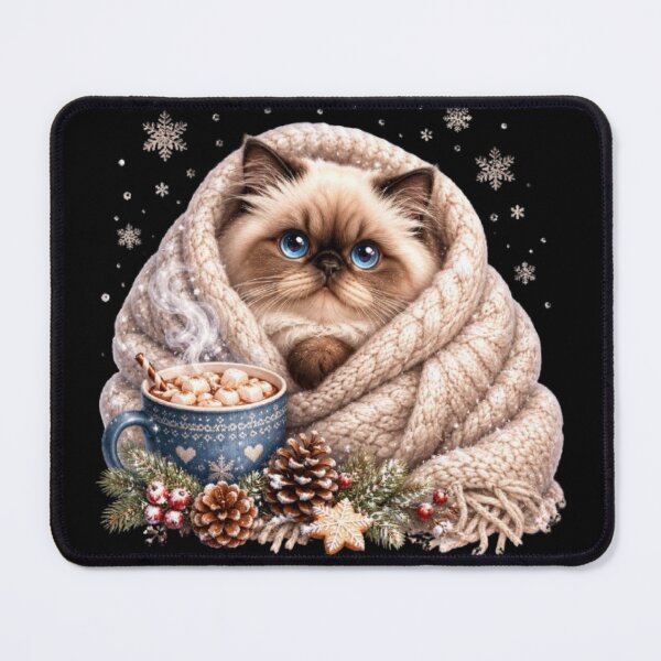 Item preview, Cozy Winter Cat With Hot Chocolate designed and sold by Moody Vibes Studio.