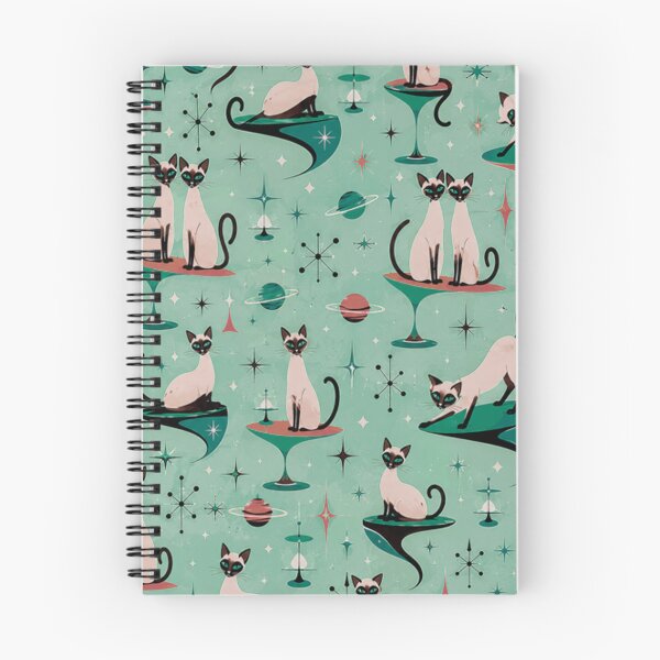 Item preview, Atomic Siamese Cats In Space Mid Century Pattern Paradise designed and sold by Retroaugogo.