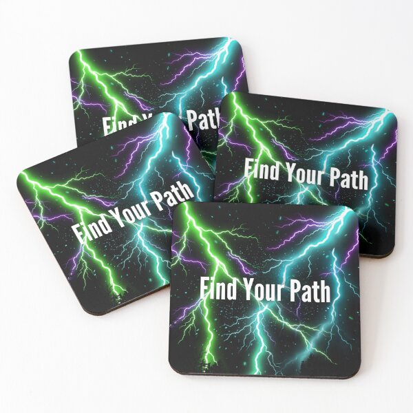 Item preview, Find Your Path Lightning Motivation Quote | Neon Electric Inspirational Typography designed and sold by DervoTeck2767.