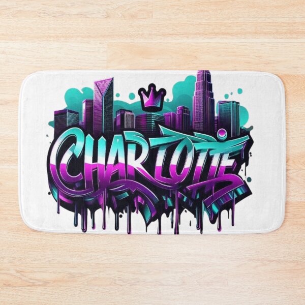 Item preview, Charlotte Graffiti Skyline Queen City Art designed and sold by GraffiCity.