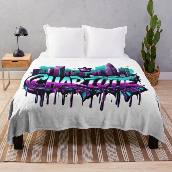 Item preview, Charlotte Graffiti Skyline Queen City Art designed and sold by GraffiCity.