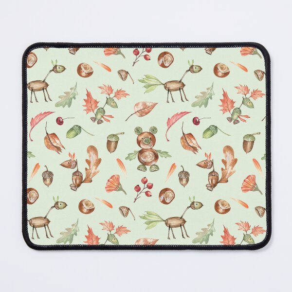 Item preview, Cute Autumn Animals Pattern on Light Green designed and sold by Flowersforbear.