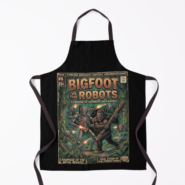 Item preview, Bigfoot vs The Robots – Issue #6 Retro Sci-Fi Horror Comic Cover designed and sold by redsharkuk.