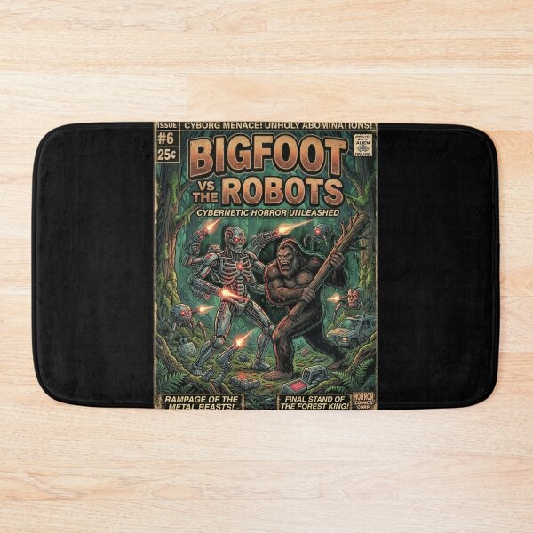 Item preview, Bigfoot vs The Robots – Issue #6 Retro Sci-Fi Horror Comic Cover  designed and sold by redsharkuk.