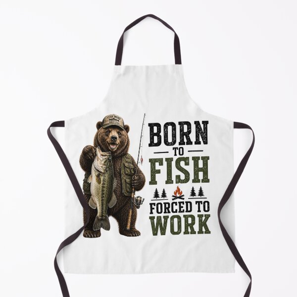 Item preview, Born To Fish Forced To Work | Funny Bear Fishing Graphic designed and sold by HippyRikky.