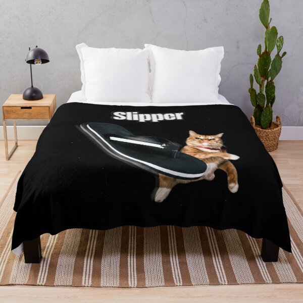 Item preview, Slipper Funny Orange Cat Meme Flying Flip Flop designed and sold by Off-Road-Zone.