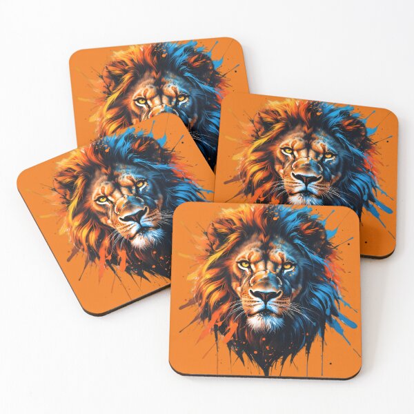 Item preview, Majestic Lion King - Bold Expressionist Fire & Ice Paint Splatter Art designed and sold by Structure-Blue.