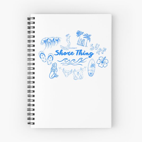 Item preview, Blue Shore Thing Surfing Beach Monochrome Doodles Sketches designed and sold by JaymeOctober.