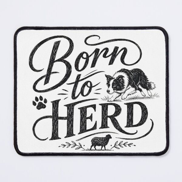 Item preview, Border Collie Vintage Herding Dog Typography Design designed and sold by PawverseDesigns.