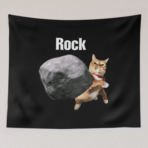 Item preview, Funny Orange Cat Meme Flying Stone designed and sold by Off-Road-Zone.