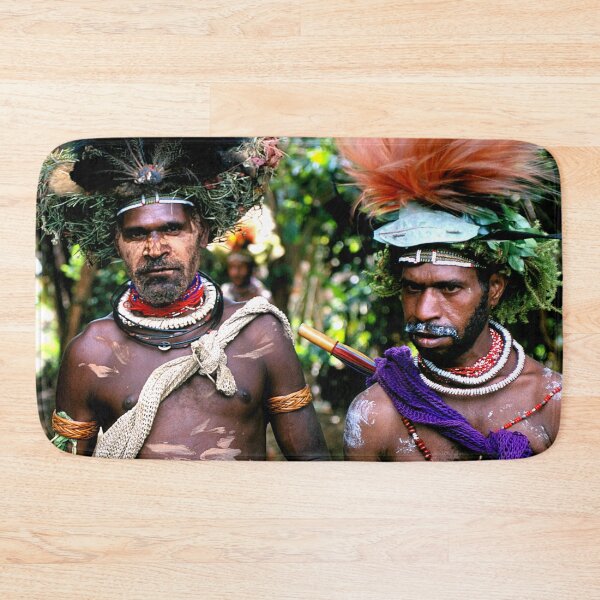 Item preview, Papua New Guinea Villagers With Feather Headdresses Photo designed and sold by DEC02.