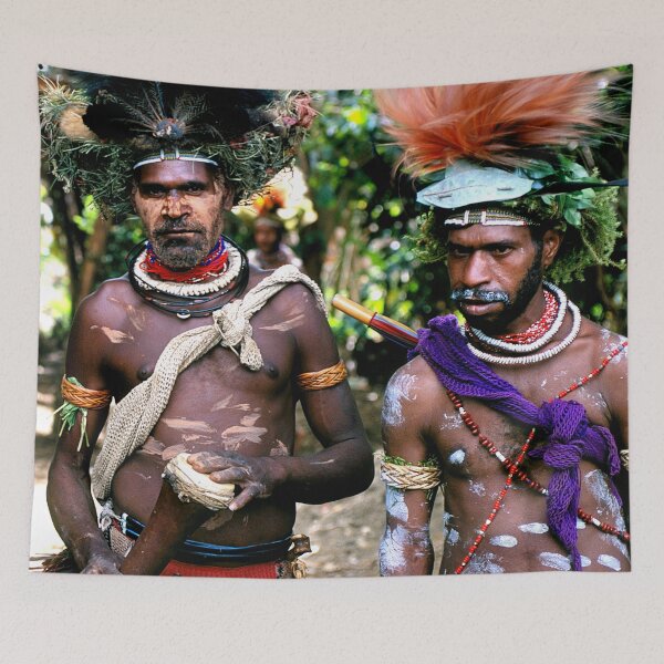 Item preview, Papua New Guinea Villagers With Feather Headdresses Photo designed and sold by DEC02.