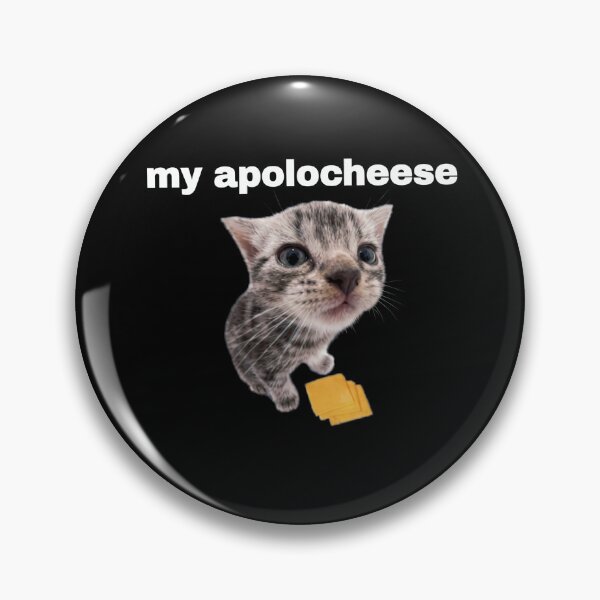 Item preview, My Apolocheese Funny Cat Meme Pun Grey Kitten [Black Shirt Only] designed and sold by Off-Road-Zone.