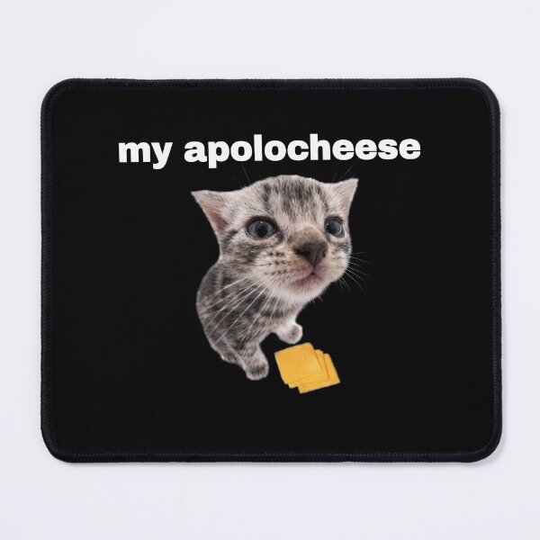 Item preview, My Apolocheese Funny Cat Meme Pun Grey Kitten designed and sold by Off-Road-Zone.