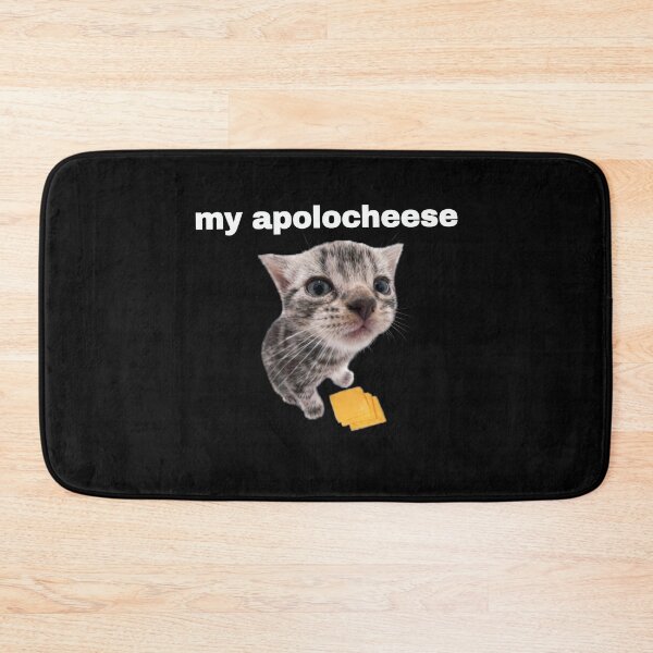 Item preview, My Apolocheese Funny Cat Meme Pun Grey Kitten designed and sold by Off-Road-Zone.