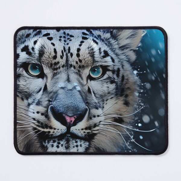 Item preview, MAJESTIC SNOW LEOPARD IN SNOWFALL designed and sold by ArtbyRolleen.