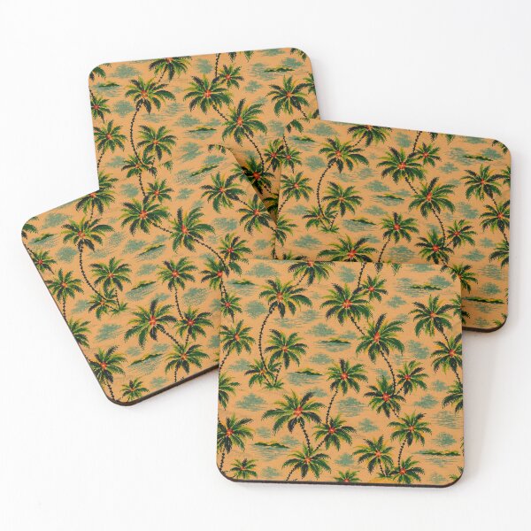 Item preview, Vintage Tropical Palm Paradise Hawaiian Retro Fabric Pattern Design designed and sold by Retroaugogo.