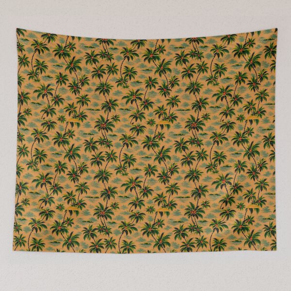 Item preview, Vintage Tropical Palm Paradise Hawaiian Retro Fabric Pattern Design designed and sold by Retroaugogo.