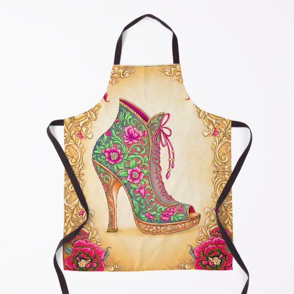 Item preview, Pink and Green Floral Victorian Boot designed and sold by LaRoach Digital Arts.