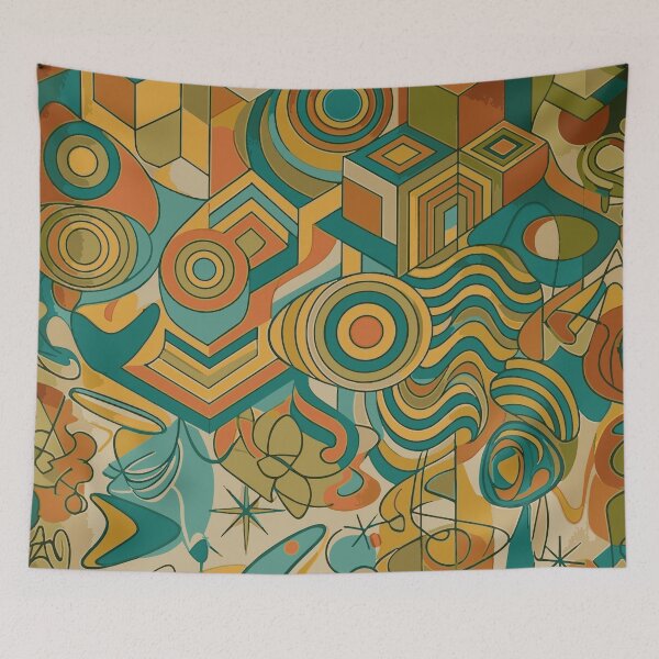 Item preview, Retro Mid Century Modern Geometric Abstract Art Pattern designed and sold by Far Out Goods.