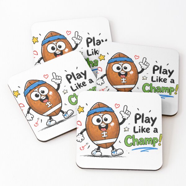 Item preview, Play Like a Champ Football Cartoon | Cute American Football Motivation | Sports Lover Gift designed and sold by FeelFreeStore.