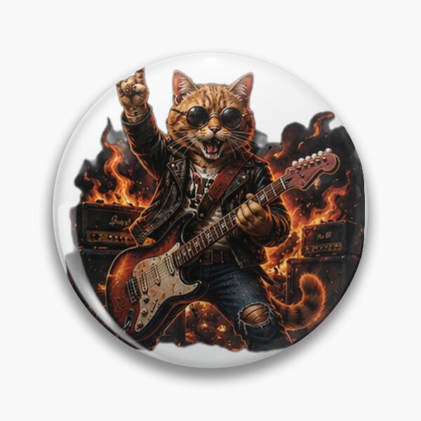 Item preview, Rockstar Cat Guitar Hero designed and sold by DailyDoodlesBySumbul.