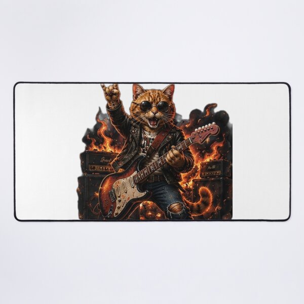 Item preview, Rockstar Cat Guitar Hero designed and sold by DailyDoodlesBySumbul.