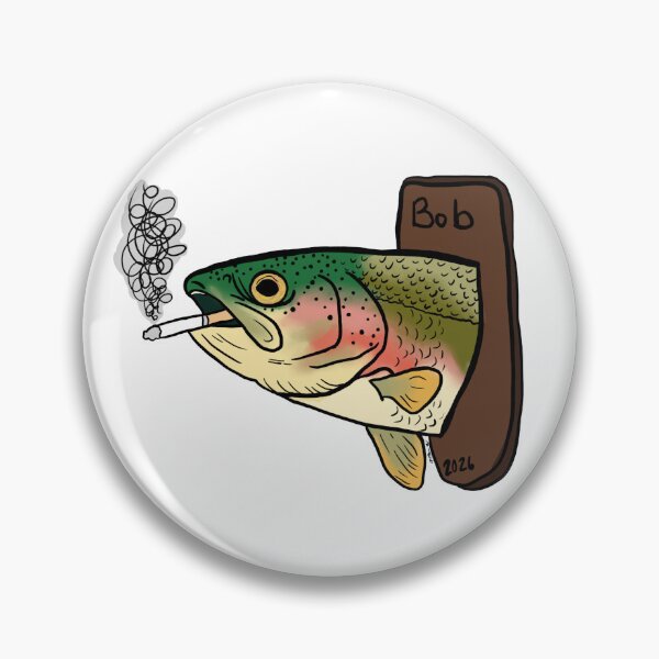 Item preview, Grumpy catch | Mounted fish smoking a cigarette  designed and sold by Cosmic-Meadows.