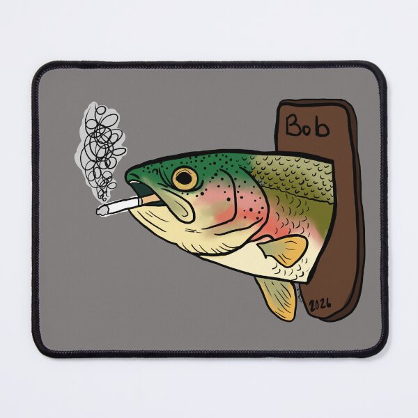 Item preview, Grumpy catch | Mounted fish smoking a cigarette designed and sold by Cosmic-Meadows.