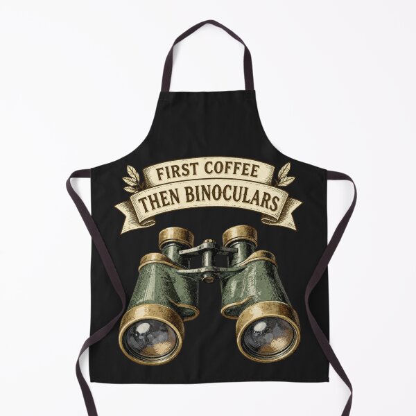 Item preview, Vintage Engraving Stipple Binoculars Coffee Birder Morning Ritual Sepia Tone Gift for Birdwatching Coffee Lover designed and sold by NestTrailCo.